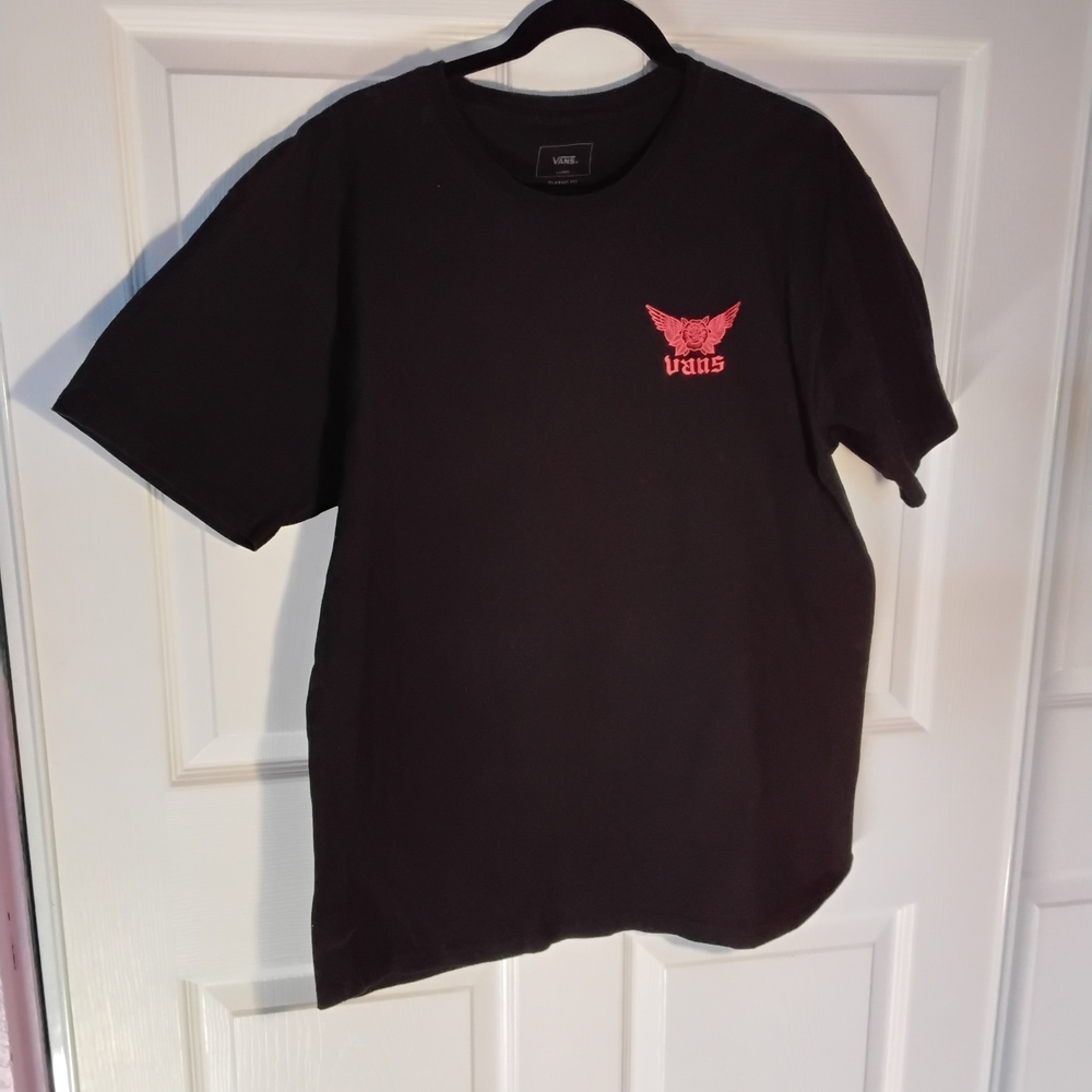 Vans Black T-Shirt with Red Logo
